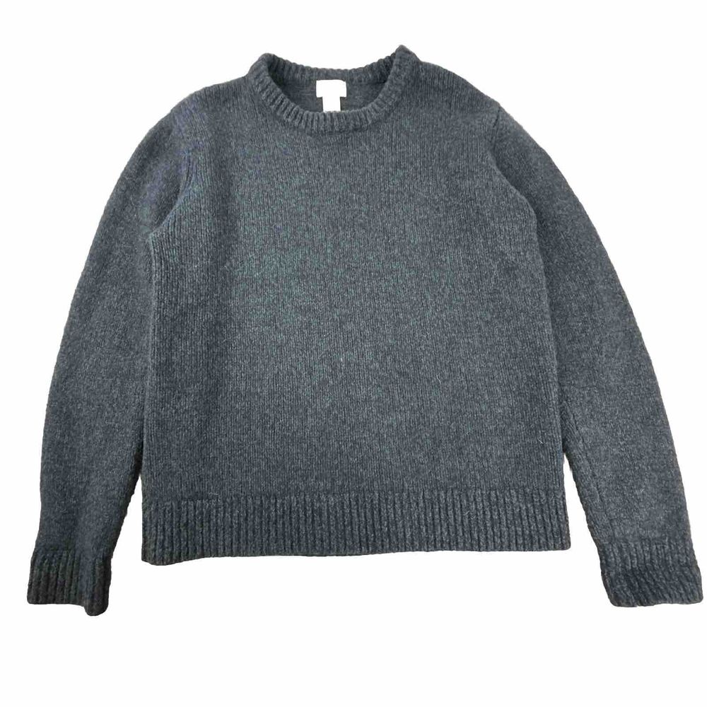 LL Bean Mens Sweater L- REG 100% Lambs Wool Blue